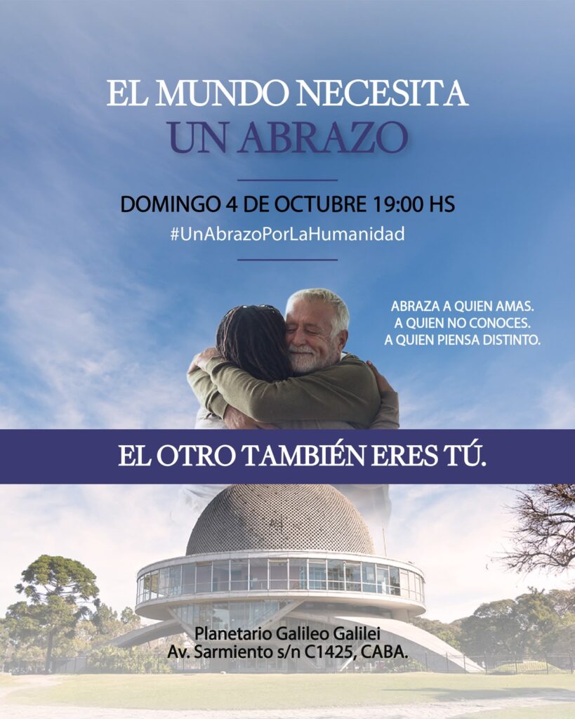 ALEJANDRO G. ROEMMERS, PREMIO SAN FRANCISCO DE ASÍS, CONVOCA A UN “ABRAZO POR LA HUMANIDAD” DESDE EL PLANETARIO DE BUENOS AIRES
